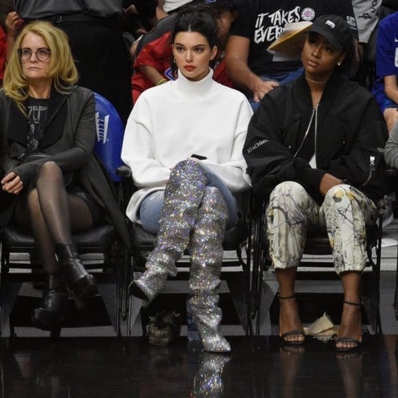 Sparkly Rhinestone Thigh High Boots - Picture 6 of 9